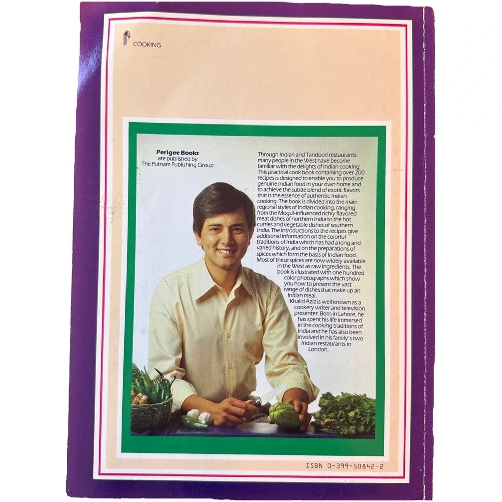 Indian Cooking Khalid Aziz 1983 First Perigee Edition Paperback Cookbook‎
